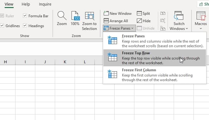 How to Freeze Pane Top Row in Excel