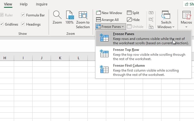 How to Freeze Pane in Excel 1